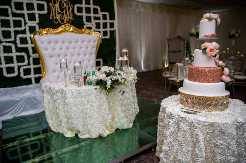 Throne chair wedding venue with stage Potomac Maryland 
